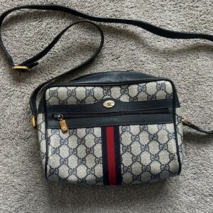Vintage Gucci Ophidia Sherry Line Blue Crossbody Bag